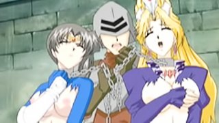 Chained hentai Princess groupfucked by bandits