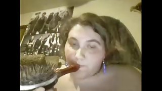 18yo fatty masturbating with hairbrush