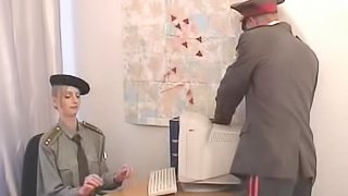 Military officers fucks his sexy secretary on her desk