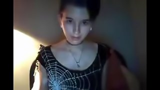 Skinny dutch girl teases on webcam