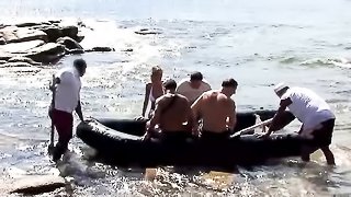 French amateur beach group sex