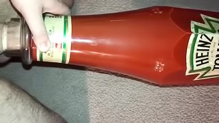 Fucking a Heinz Ketchup Bottle - Creampie Ketchup